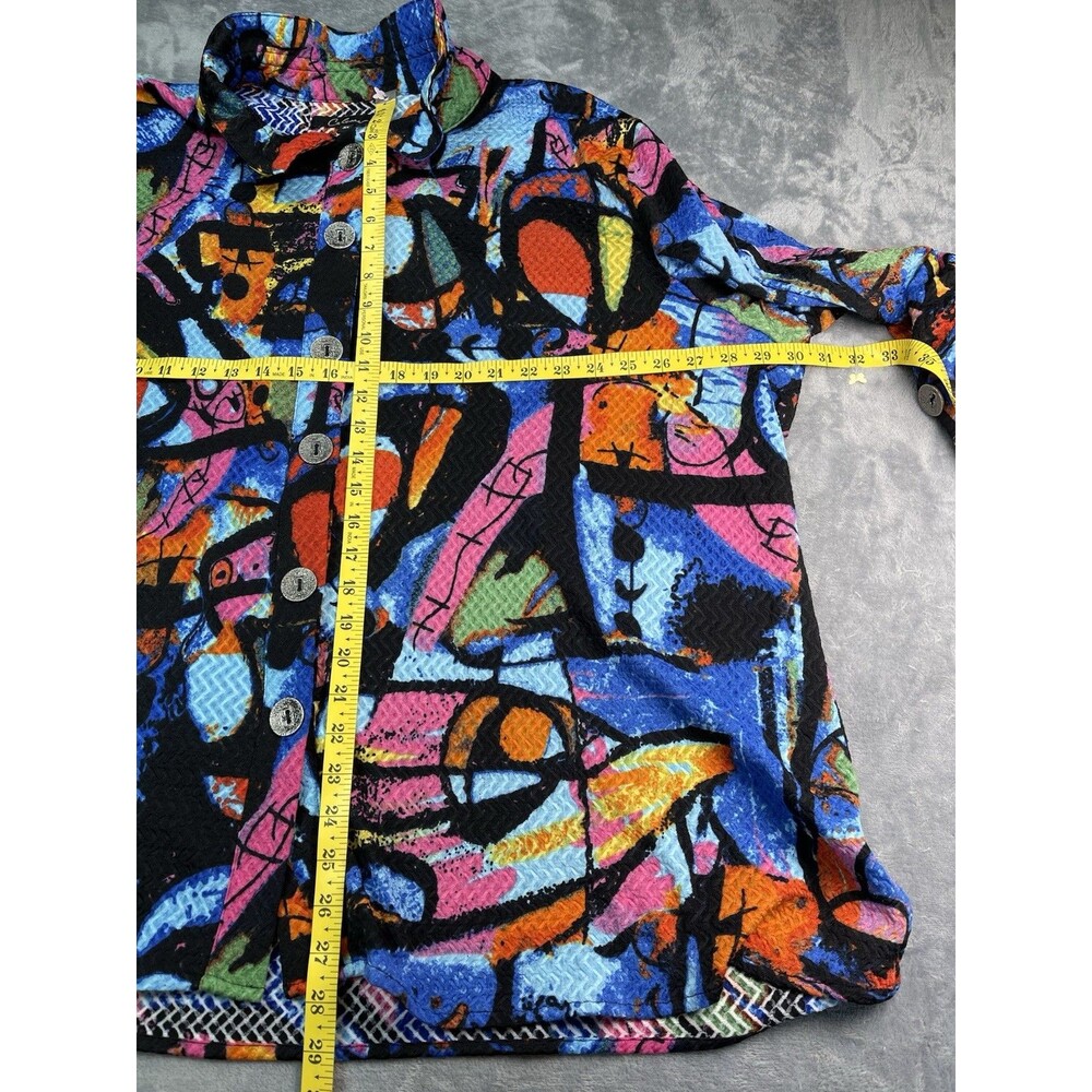 Calessa NEW! stunning flowy long sleeve big button blouse 3X artsy whimsygoth - Picture 6 of 9